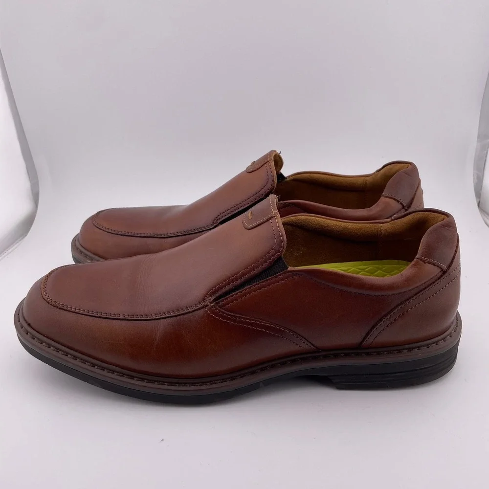 Florsheim Mens Brown Leather Slip On Comfort Tech‎ Loafers Shoes Size 8M